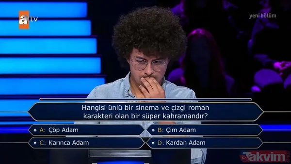 Kim Milyoner Olmak İster'de geceye damga vuran BMGK sorusu! Kenan İmirzalıoğlu'ndan Başkan Erdoğan'ın Dünya 5'ten büyüktür açıklamasına destek: Bu söze katılıyorum - 16