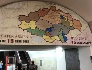 Ermenistan yine haddini aştı! Erivan’daki metroda skandal harita