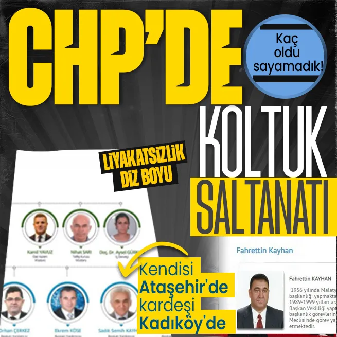 CHPli belediyelerde sülalecilik diz boyu! Kendisi Ataşehirde kardeşi Kadıköyde