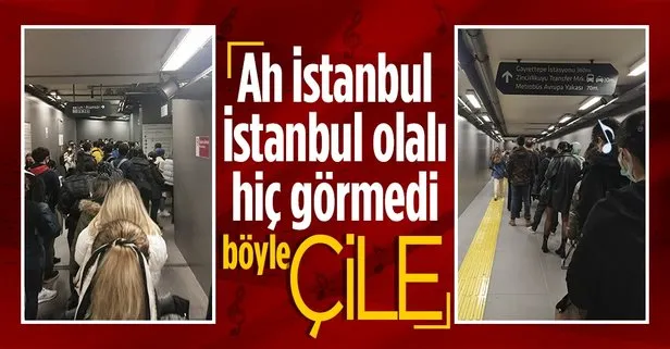 İstanbullunun ulaşım çilesi bitmek bilmiyor! Gayrettepe metro istasyonunda tepki çeken görüntü