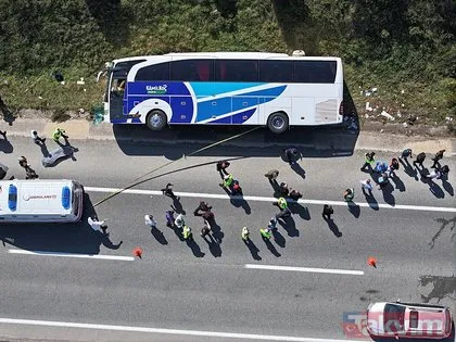 Yalova’da düz yolda giden otobüs devrildi! Görüntüler ortaya çıktı