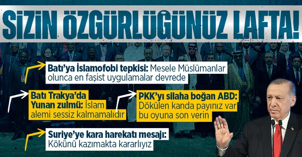 Başkan Erdoğan'dan İSEDAK'ın 38. Toplantısı Açılış Programı'nda Batı'ya İslamofobi mesajı: En faşist uygulamaları...