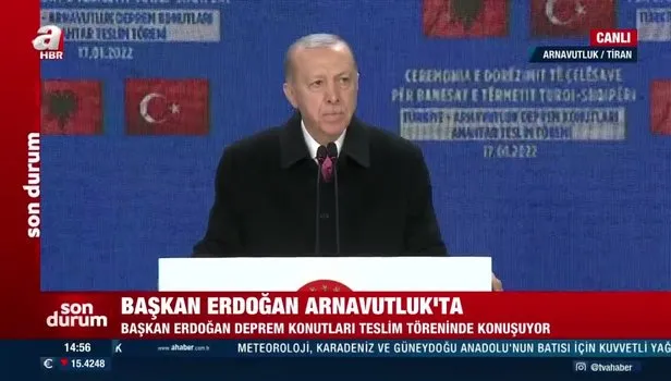Başkan Erdoğan'dan Arnavutluk'ta deprem konutları teslim töreninde önemli açıklamalar