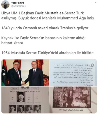 Türkiye ile tarihi anlaşmaya imza atan Libya Başkanı Fayiz es-Serrac’ın Türk asıllı olduğu ortaya çıktı