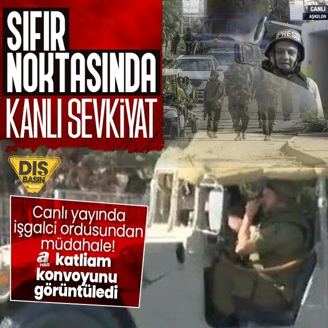 İşgalci İsrail askerlerinden A Haber muhabirine müdahale! Katliam konvoyu canlı yayında görüntülendi