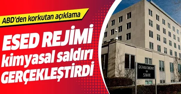 ABD Dışişleri’nden Suriye açıklaması: Esed rejimi kimyasal saldırı gerçekleştirdi