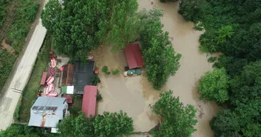 Düzcede yağış ve heyalan felaketi! Havadan böyle görüntülendi