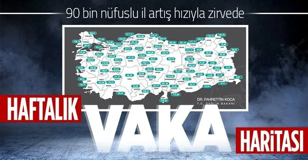 SON DAKİKA: Sağlık Bakanı Fahrettin Koca 13-19 Kasım arası haftalık koronavirüs vaka haritasını paylaştı