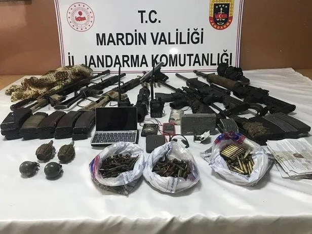 Mardin'de 5 teröristin etkisiz hale getirildiği operasyonda çok sayıda silah ve mühimmat ele geçirildi-1