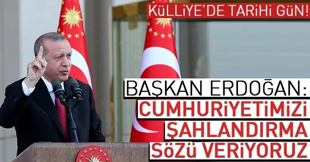Cumhurbaşkanı Erdoğan Külliye’de yapılan tören ile yeni sistemin ilk Başkan’ı olarak görevine başladı