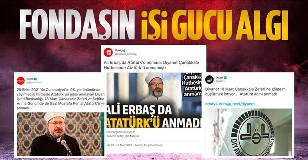 Atatürk üzerinden Diyaneti ve Diyanet İşleri Başkanı Ali Erbaş’ı hedef alan CHP medyası yine patladı!
