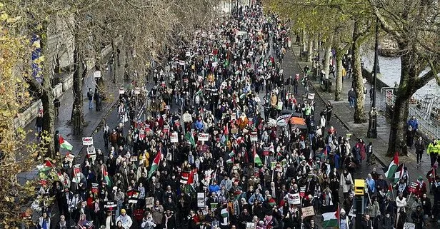Londra’da Filistin için insan seli! ABD ve İngiltere’ye BMGK tepkisi: Sizden utanç duyuyoruz