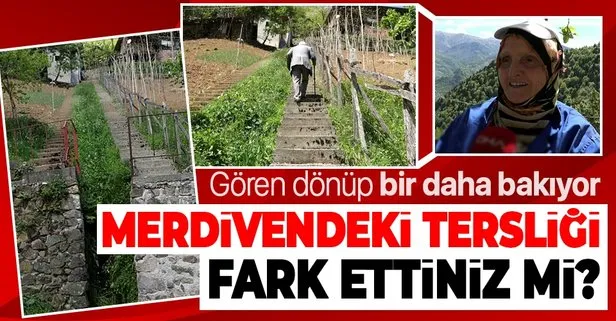 Trabzon’da komşuların ’inat merdivenleri’ görenleri hayrete düşürüyor!