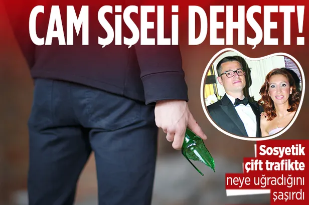 Sosyetik çift Etiler'de dehşeti yaşadı! Dilara Sevilla ve eşi trafikte cam şişeli saldırıya uğradı neye uğradığını şaşırdı!-1
