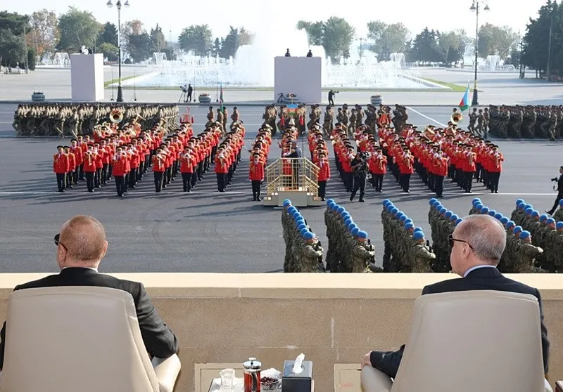 Başkan Erdoğan, Azerbaycan'ın Zafer Günü Töreni'ne katıldı. (İHA)