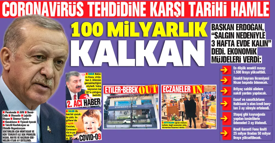 Coronavirüs tehdidine karşı tarihi hamle: 100 milyarlık kalkan