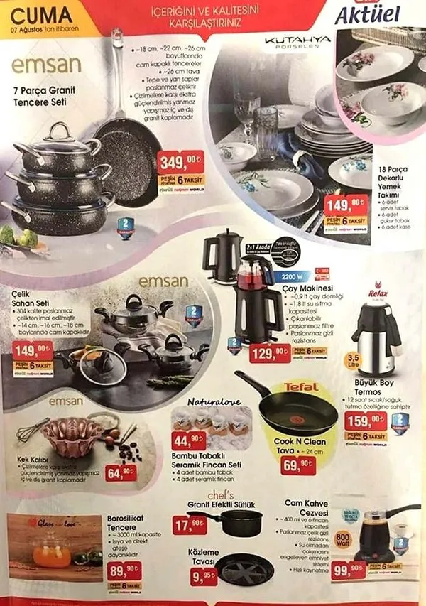 BİM aktüel 7 Ağustos Cuma! BİM aktüel ürünler kataloğu yine dopdolu