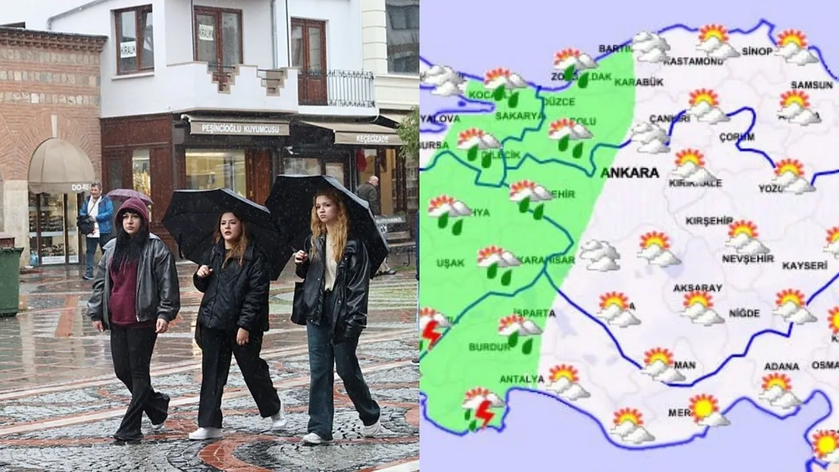 Haftaya üşüyoruz: Sıcaklıklar 8 derece düşüyor! Meteoroloji sağanak uyarılı son haritayı paylaştı