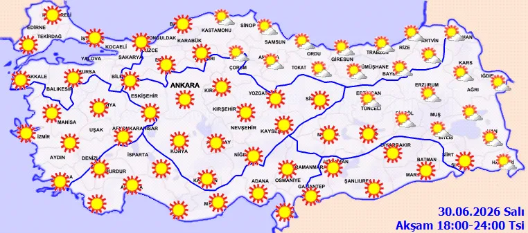 1782802811968.png Bugün hava nasıl? MGM uyardı: 30 Haziran 2026 il il sıcaklık haritası-6
