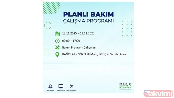 Mahallen listede olabilir! İstanbul'da büyük elektrik kesintisi: BEDAŞ 13 Kasım için saat verdi - 6