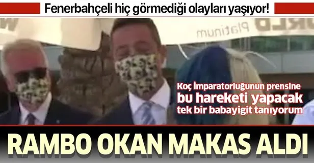 Rambo Okan Fenerbahçe Başkanı Ali Koç’un yanağından makas aldı