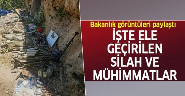 Son dakika: MSB duyurdu: Pençe-Kaplan Operasyonu’nda PKK’lı teröristlerin silah ve mühimmatı ele geçirildi