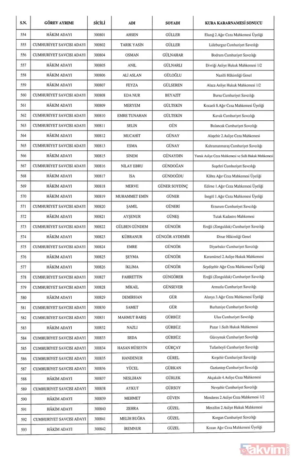 HSK atamaları Resmi Gazete'de! 1351 hakim ve savcı adayının görev yeri belli oldu - 17