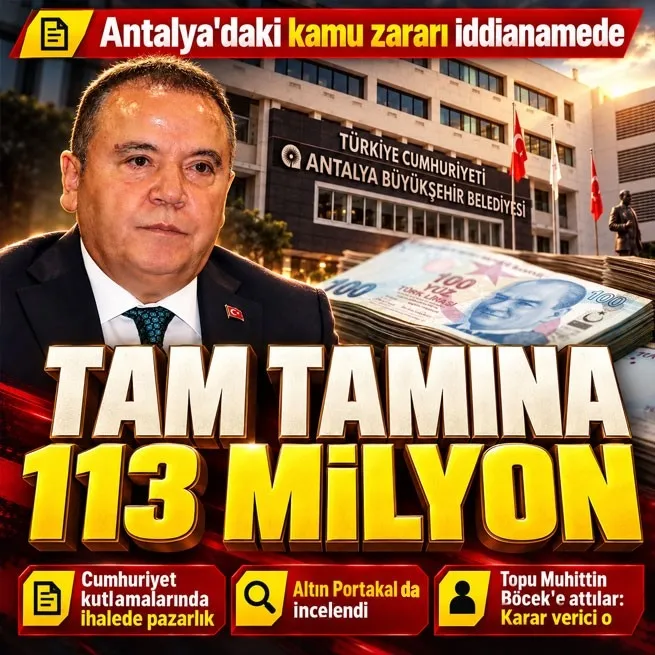 Antalyada 113 milyon liralık kamu zararı iddiası! İddianame tamam: Muhittin Böceke 69 yıla kadar hapis talebi