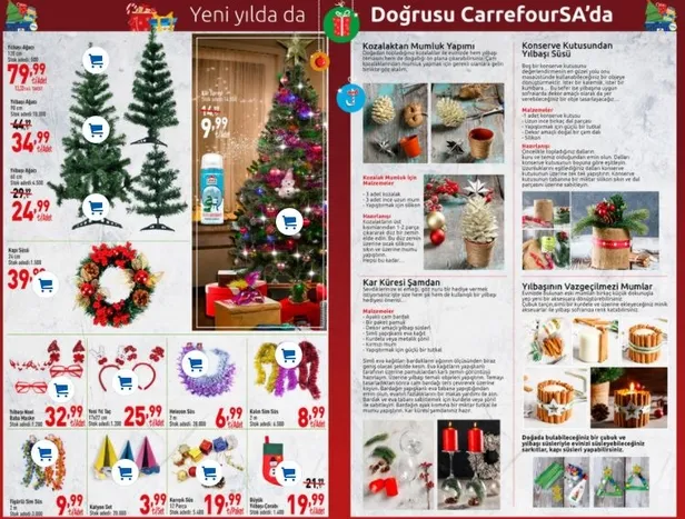 CarrefourSA 31 Aralık 2020 yılbaşı kataloğu! Çam ağacı ve süslerinde CarrefourSA'dan büyük indirim!-2
