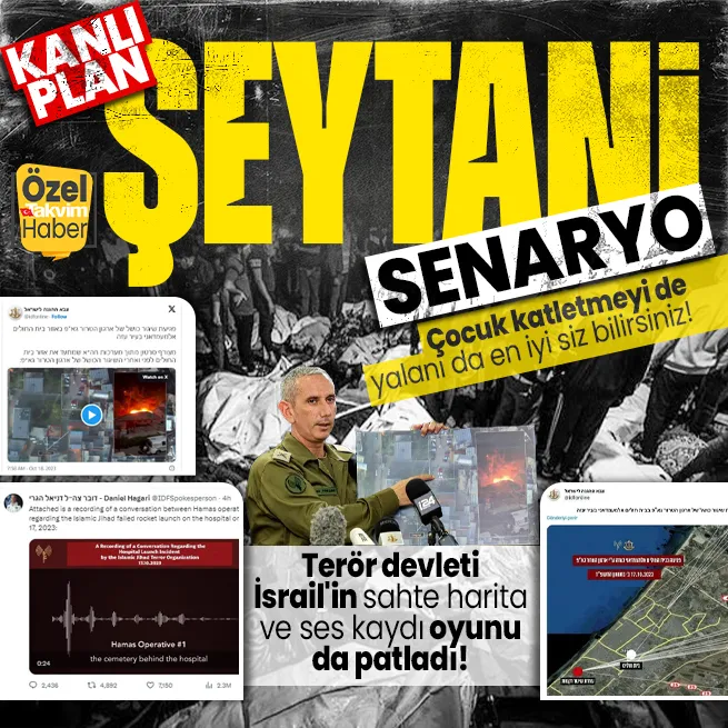 İsrailden şeytani plan! Çocuk katletmeyi de yalanı da en iyi siz bilirsiniz! Sahte harita ve ses kaydı oyunu patladı