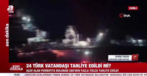 Incendio su una nave da crociera battente bandiera italiana!  Qual è lo stato di salute dei 24 passeggeri turchi?  Il capitano della nave di salvataggio è su A Haber…