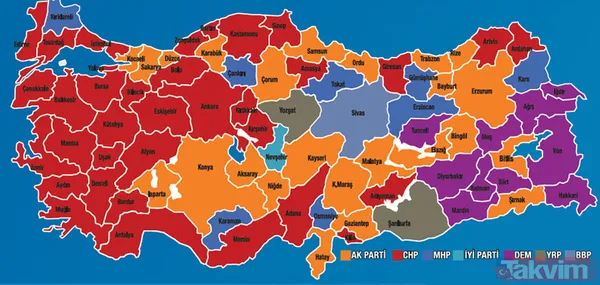 81 İL SEÇİM SONUÇLARI! 31 Mart 2024 AK Parti, CHP, MHP, İYİ Parti 81 il Yerel Seçim sonuçları ve oy oranları... - 3