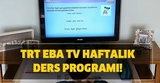 TRT EBA TV haftalık ders programı! | 27 Nisan – 1 Mayıs ilkokul, ortaokul, lise haftalık program!