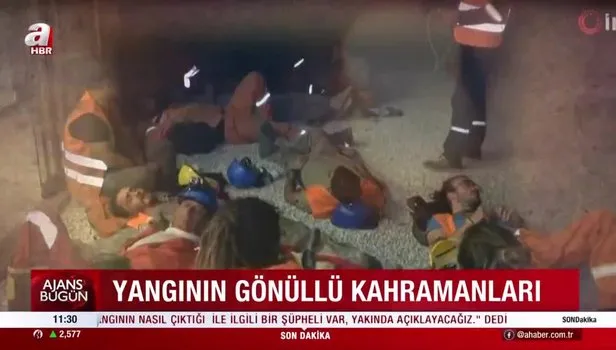 Marmaris'te orman yangını! Yangını söndürmek için canlarını ortaya koydular! Toprak zemine yatarak dinlendiler