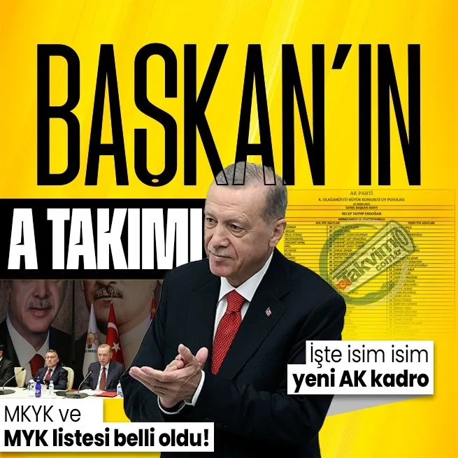 AK Parti MKYK ve MYK belli oldu! İsim isim... Başkan Erdoğan oyların tamamını aldı...