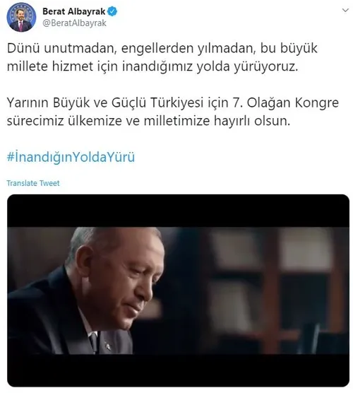 Bakan Albayrak'tan 7. Olağan Kongre süreci mesajı: İnandığımız yolda yürüyoruz-1