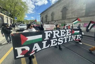 Terör devleti İsrail ve destekçisi ABD’ye tahammül kalmadı! İsviçre, Cenevre’de binlerce kişi Filistin’e destek için yürüdü
