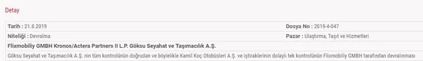 Rekabet Kurumu'na flaş başvuru! Kamil Koç satılıyor-1