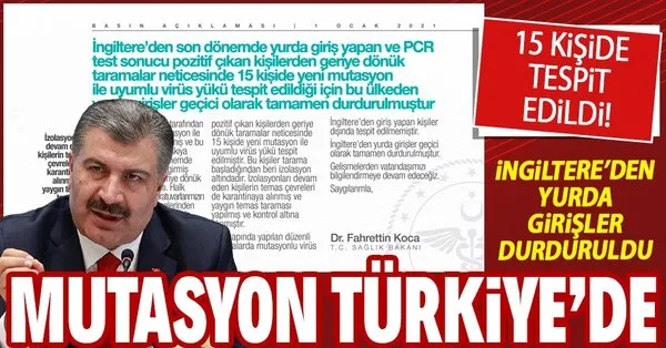 Son Dakika Saglik Bakani Fahrettin Koca Acikladi Mutasyonlu Koronavirus Turkiye De Takvim