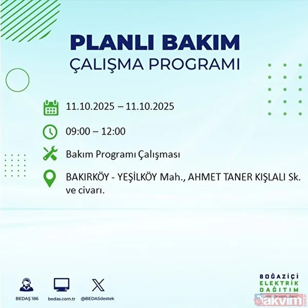 Evde elektrik ne zaman gelir? 11-12 EKİM İLÇE İLÇE LİSTE: İstanbul'da 9 saat yok - 27