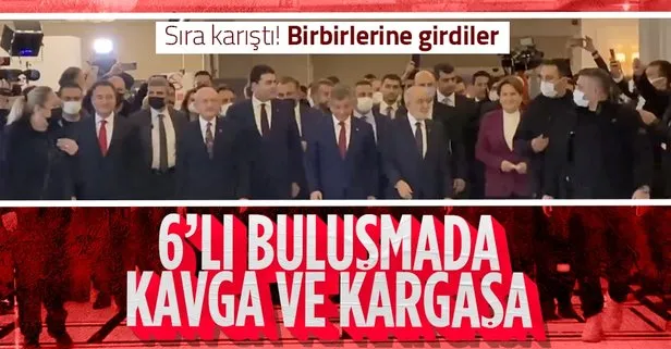 6’lı ittifakın buluşmasında kavga ve kargaşa! Sıra karıştı CHP ve İP korumaları birbirine girdi