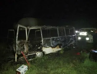 Yanan minibüste can verdi