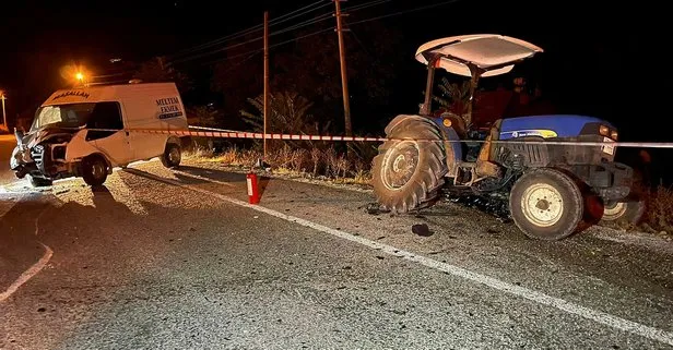 Denizli’de minibüs traktöre arkadan çarptı! 1 ölü 2 yaralı
