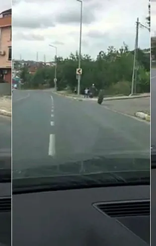 İstanbul'da akılalmaz kaza! Yolda yuvarlanan kamyon lastiği küçük çocuğu az kalsın öldürüyordu