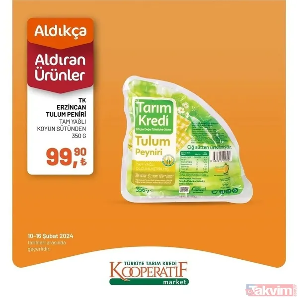 Tarım Kredi market 10-16 Şubat fiyat listesi! 41 üründe dev indirim! Peynir, 94.90 TL, Çay 54.90 TL, 6'lı kağıt havlu 54.90 TL... - 10