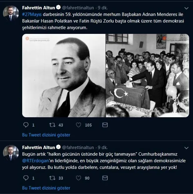 Cumhurbaşkanlığı'ndan 27 Mayıs mesajı: Bu kutlu yolda darbelere yer yok-1
