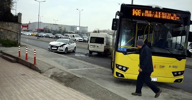 Yine İETT yine kaza! Avcılar’da İETT otobüsü kaydı trafik felç oldu