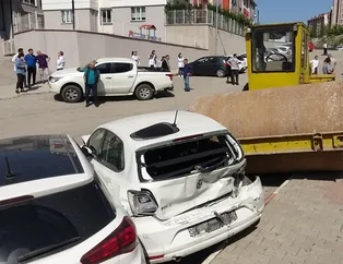 Freni boşaldı 8 aracı biçti