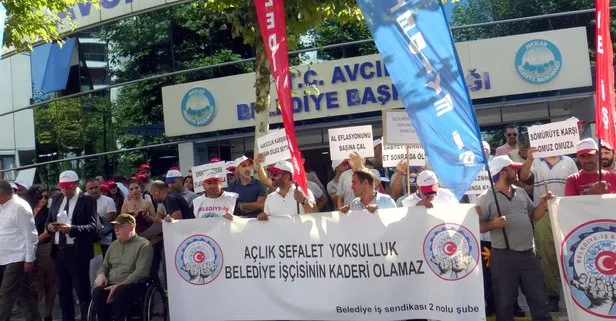 CHP'li Avcılar Belediyesi önünde işçi eylemi