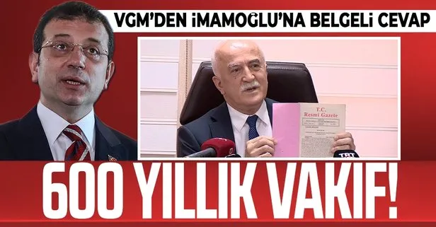 Vakıflar Genel Müdürü Ersoy’dan CHP’li İmamoğlu’na ’Gezi Parkı’ cevabı: Yapılanları esefle kınıyorum